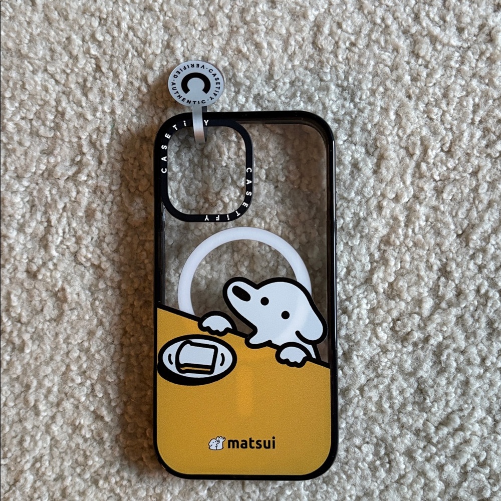 Casetify Matsui Yellow and Black Dog Design Case